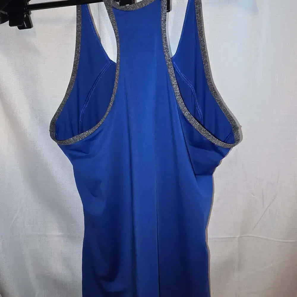 Adidas Blue Climalite Racerback Tank Top Medium - Picture 3 of 5